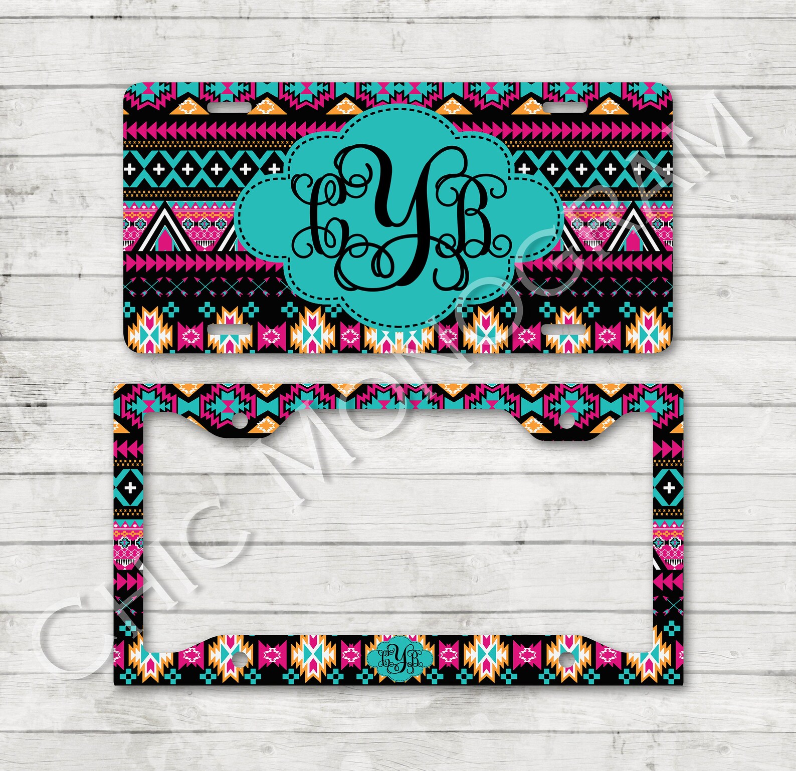 Aztec License Plate Frame Front License Plate Aztec Tribal Etsy