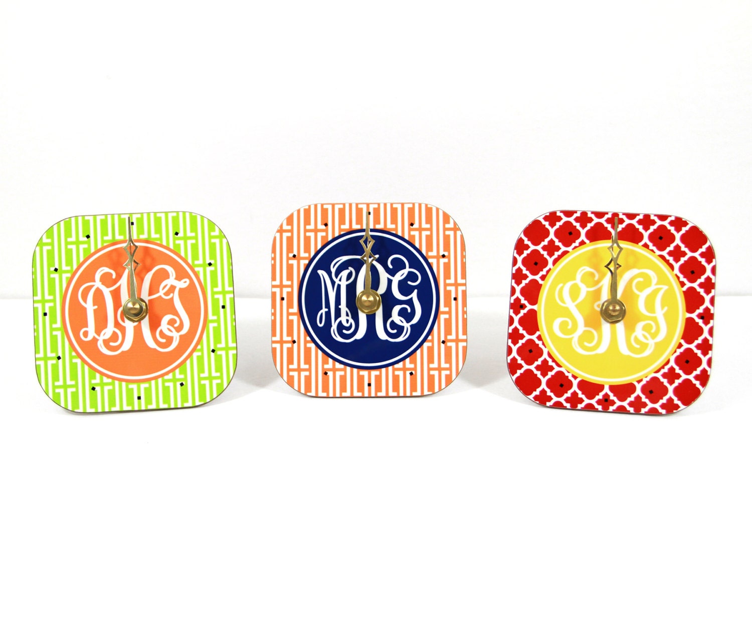 teacher gift thank you teacher monogrammed desk clock custom