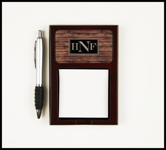 Masculine Stick It Note Holder Mahogany Stained Wood Gifts Etsy