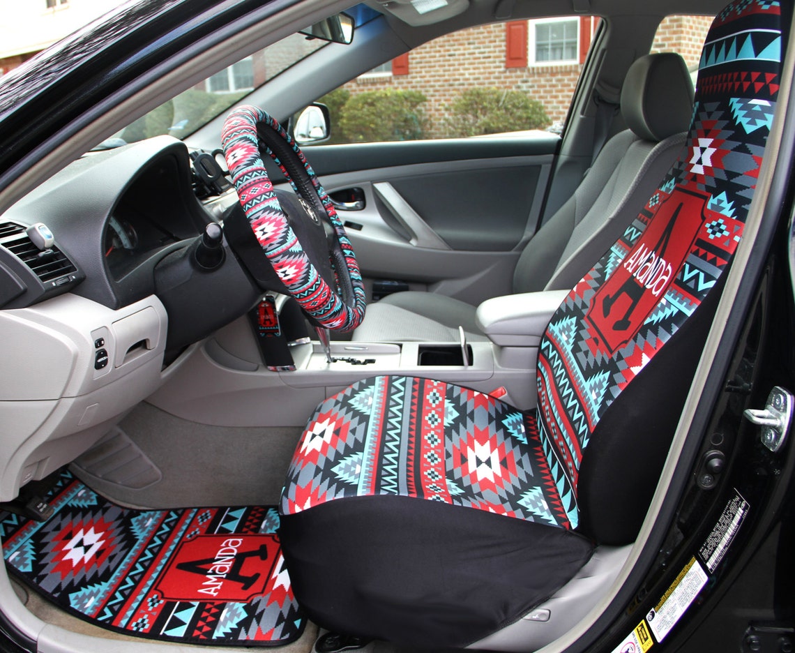 Aztec Car Seat Covers Set of Two Front Seat Covers Tribal Etsy