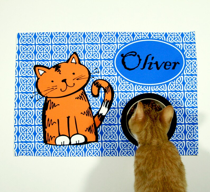 Personalized Pet Placemat Pet Food Mat Custom Cat Or Dog Place Etsy