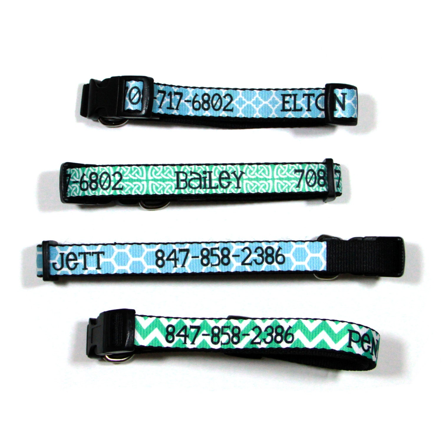 Personalized Dog Collar Dog Tag Pet ID Tag Combination Set Etsy