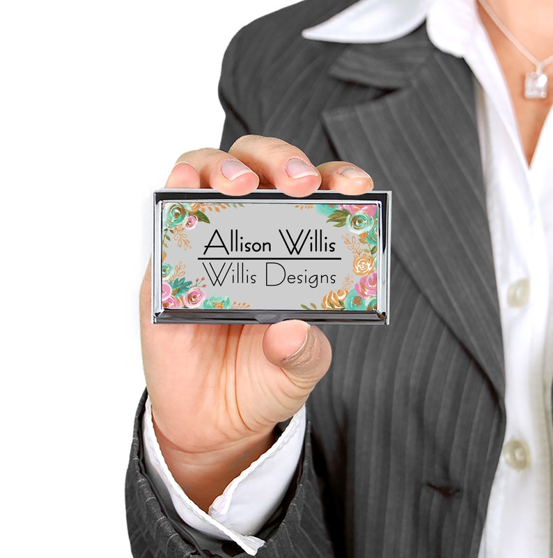 Personalized Business Card Case Custom Business Card Holder Etsy