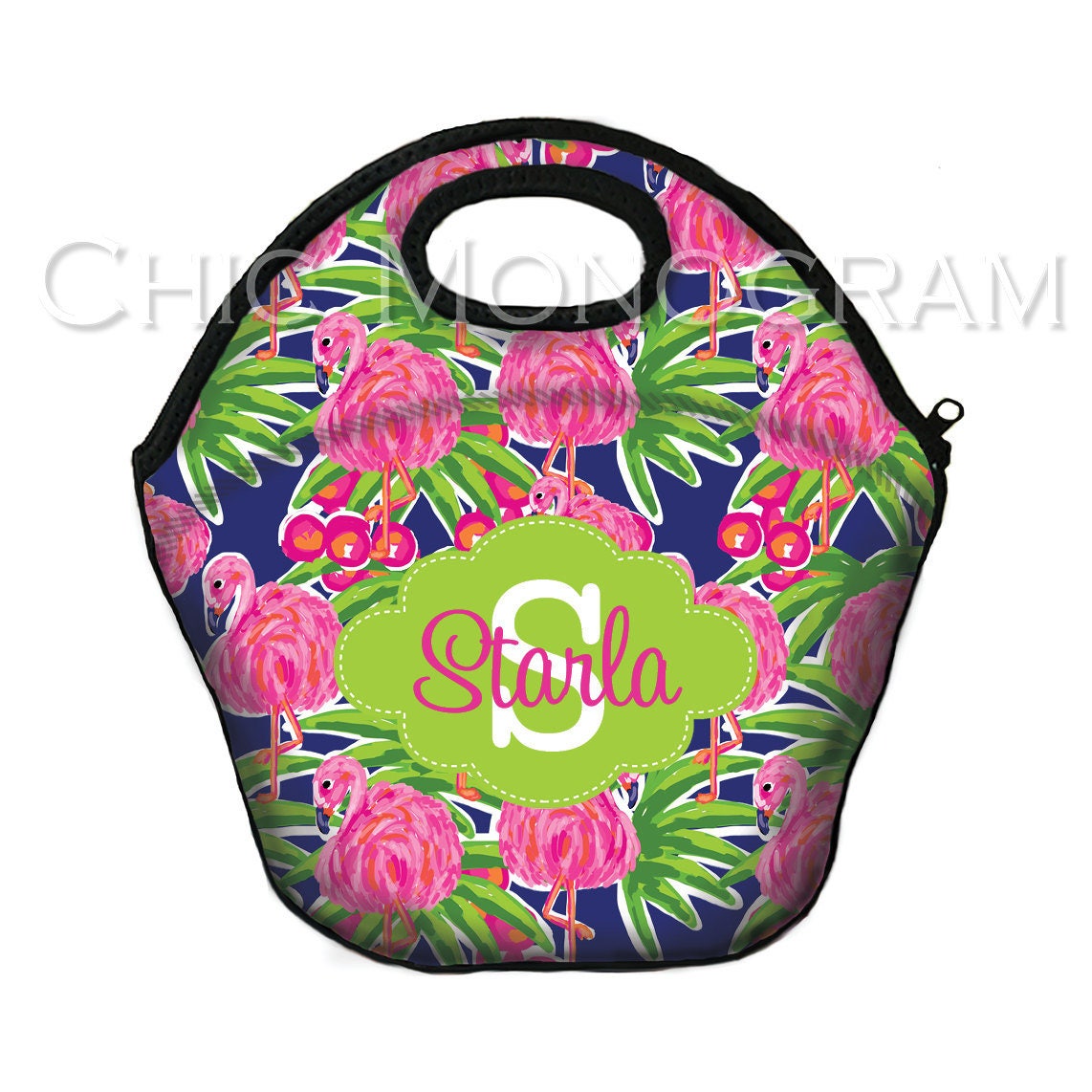 Insulated Lunch Bag Monogrammed Lunch Box Lunch Tote Pink Etsy