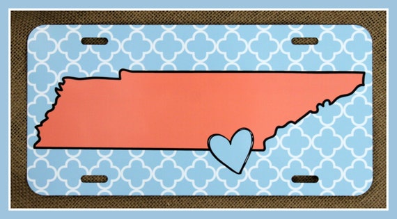 Tennessee State License Plate Car Tag Personalized Monogrammed - Etsy