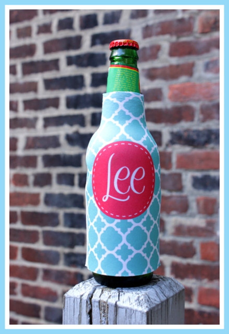 Personalized Bottle Coolie Custom Beer Bottle Coolers Monogram Etsy