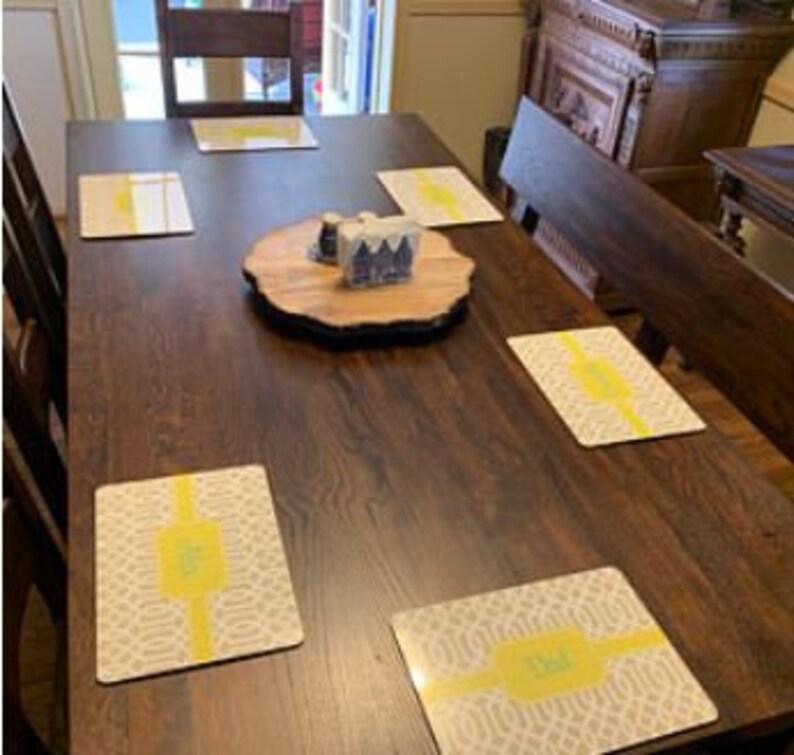 Placemats Hardboard Dining Table Setting Monogrammed Etsy