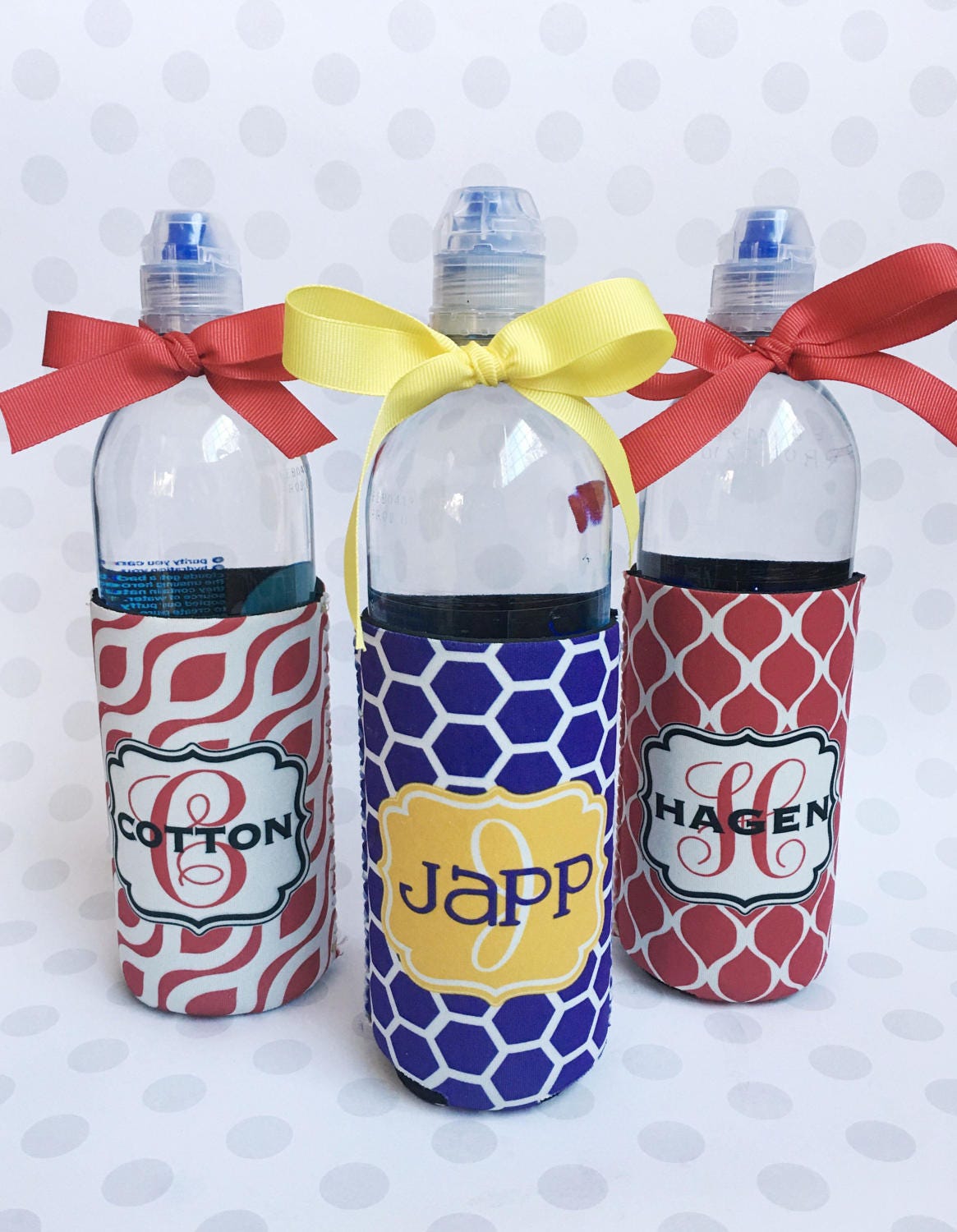 Custom Water Bottle Sleeve Monogram Personalized Bottle Holder Etsy