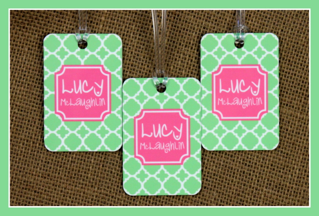 Bag Tags Monogram Luggage Tag Custom Monogrammed Gifts Gym
