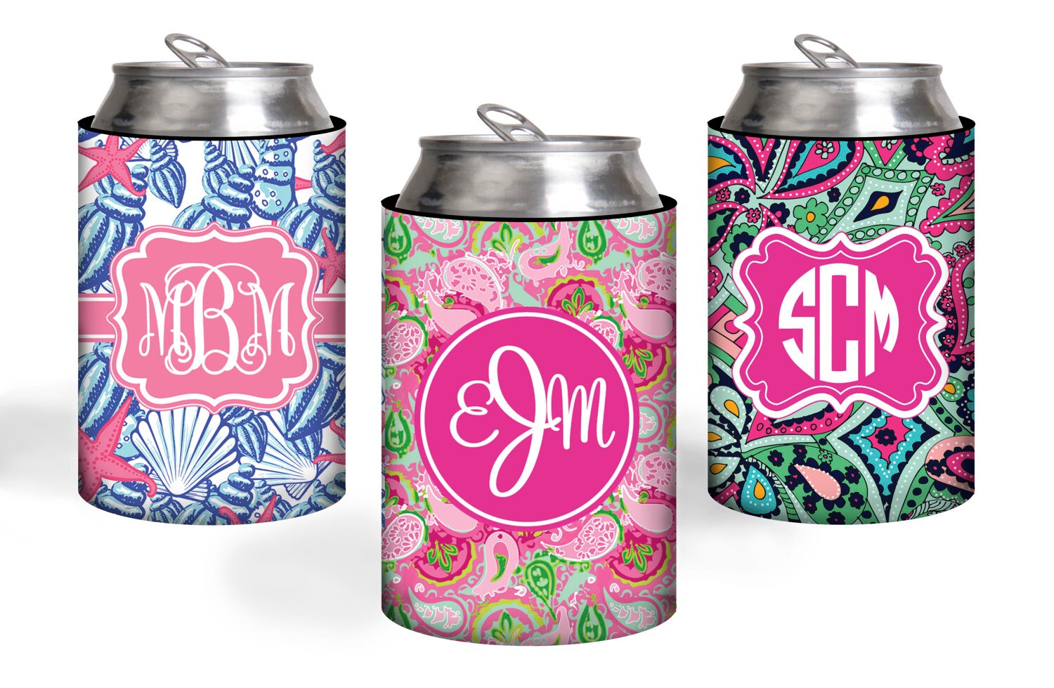 Custom Can Coolers Personalized Monogram Coolies Bridal Party Etsy