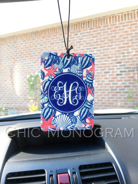 Air Freshener Car Monogrammed Auto Air Freshener Etsy