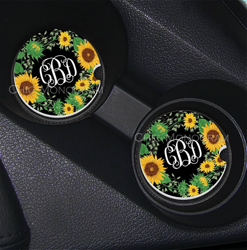 Sunflower Car Coasters Cup Holder Coasters Design Your Own
