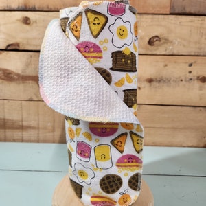Zero Waste Unpaper Towels: Breakfast Print Reusable Kitchen Cloths