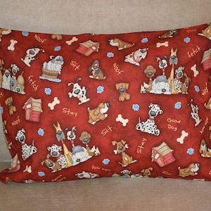 Travel Pillow Case / Child Pillow Case of Its a Dog's Life / Dog Pillowcase / Dog Bedding / Dog Decor / Dog Pillow Cover /12"x16" Pillowcase