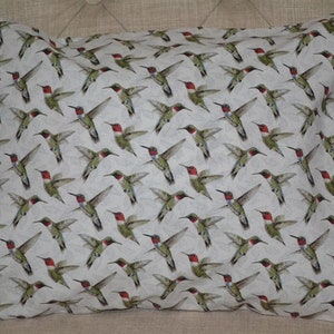 Travel Pillow Case / Accent Pillow Case COLORFUL HUMMINGBIRD Pillowcase / Hummingbird Pillow case / Hummingbird Decor/ 12" x 16" Pillowcase