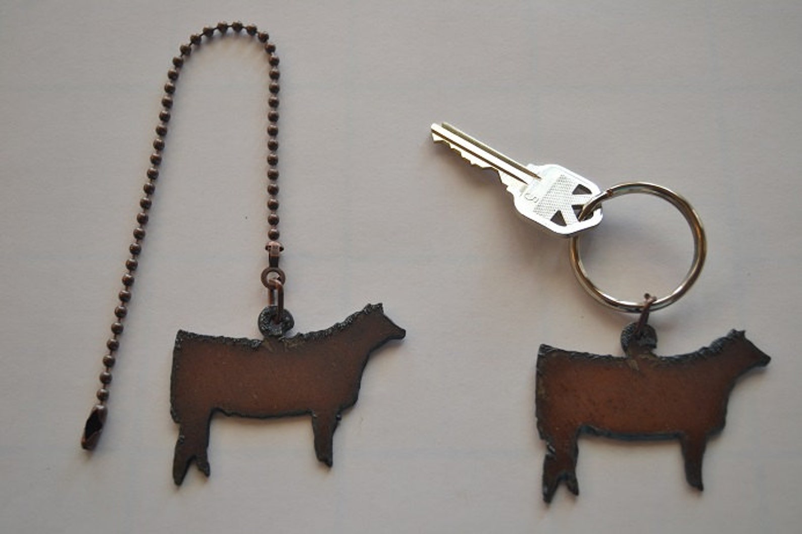 Rustic Rusty Rusted Recycled Metal Charm SHOW HEIFER Ceiling Fan Pull ...