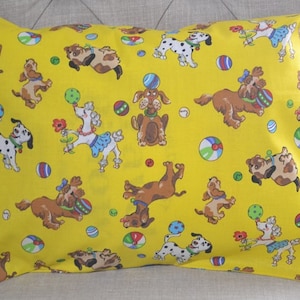 Travel Pillow Case / Child Pillow Case of Its a Dog's Life / Dog Bedding / Dog Pillowcase / Dog Cover / 12"x16" Pillowcase
