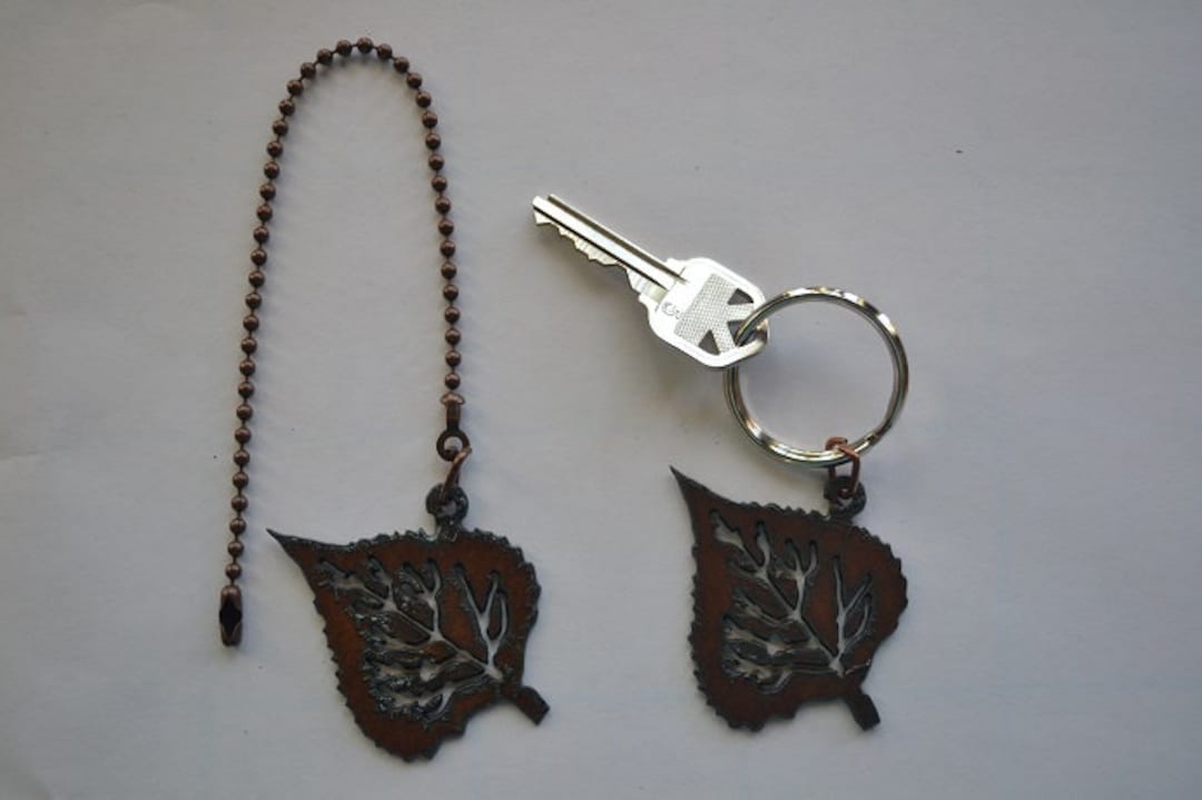 Rustic Rusty Rusted Recycled Metal ASPEN LEAF/ FALL/ Fan/light Etsy