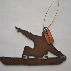 SNOWBOARDER made of Rustic Rusty Rusted Recycled Metal Custom PERSONALIZED SNOWBOARDER / Snowboarding / Winter / Ski Ornament or Magnet