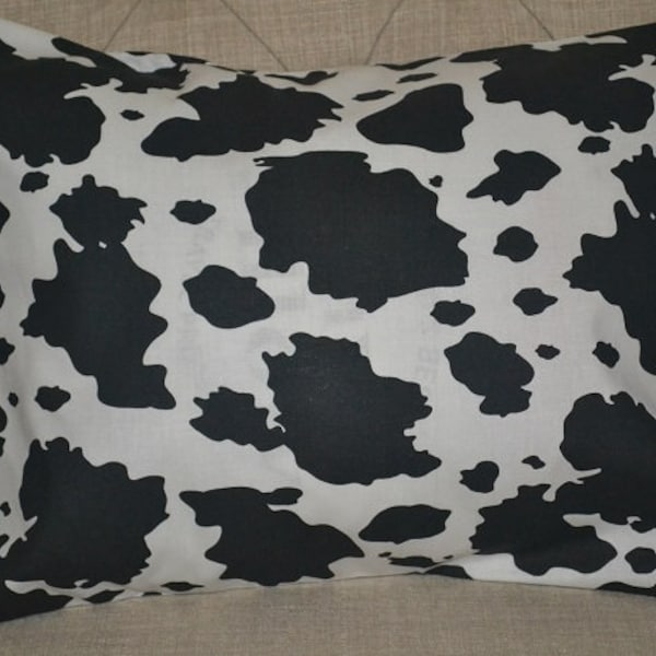 Travel Pillow Case / Child Pillow Case COWHIDE / COWS / Heifer Pattern / Country Decor / Cow Pillowcase / 12" x 16" pillow case