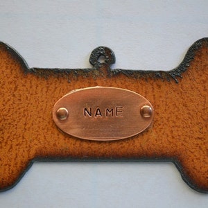 DOG BONE made of Rustic Rusty Rusted Recycled Metal Custom PERSONALIZED Dog Bone / Pet Ornament or Magnet
