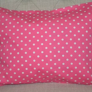 Travel Pillow Case /Accent Pillow Case / Salmon Pink withWhite Polka Dot Pillowcase/ Polka Dot/ Pink Chic Pillowcase / 12&quot; x 16&quot; Pillowcase