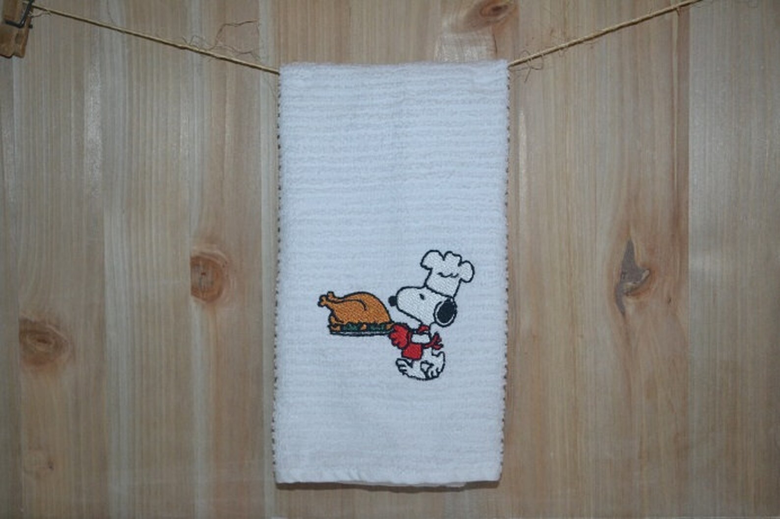 Embroidered Bar Mop Towel / Kitchen Towel / Snoopy Etsy