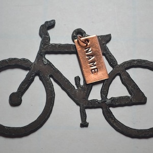 BICYCLE made of Rustic Rusty Rusted Recycled Metal Custom PERSONALIZED Bicycle/BIKE / Mountain Bike/Cycle Ornament or Magnet