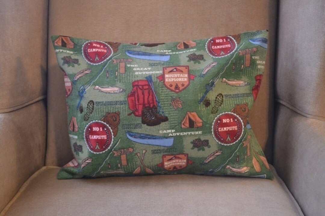 Travel Pillow Case / Child Pillow Case THE GREAT OUTDOORS in Flannel