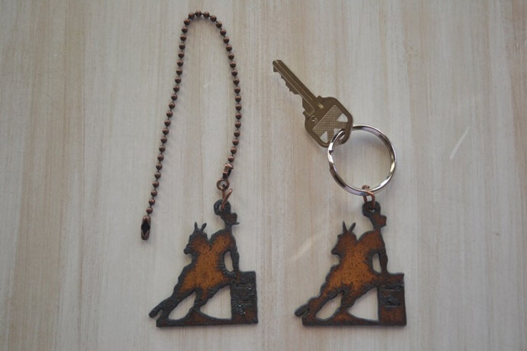 Rusty Key Chain Rustic Rusty Rusted Metal Charm BARREL RACER / Western Rodeo Decor ...