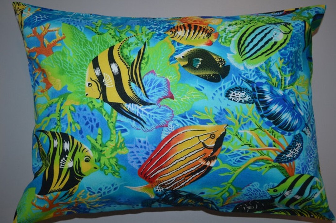 Travel Pillow Case / Child Pillow Case COLORFUL SEA LIFE / Sea Turtle