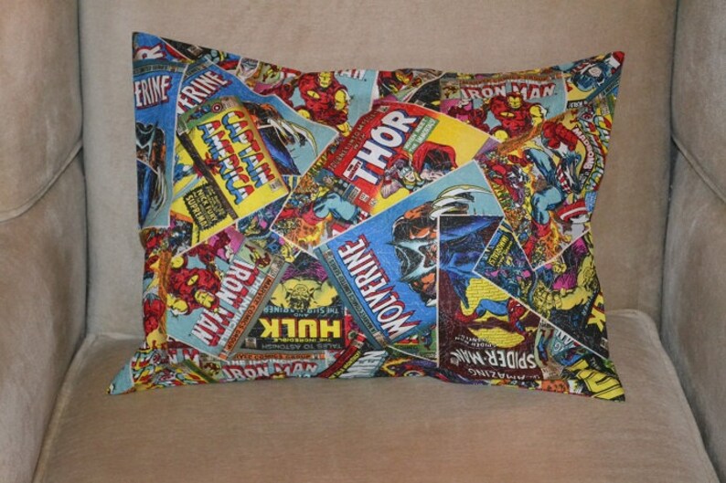 Travel Pillow Case Child Pillow Case Marvel SUPER HEROES Comic Book AVENGERS Captain America Hulk Thor Ironman