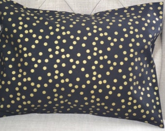 gold polka dot pillowcase