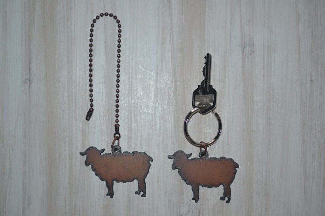 Rusty Key Chain Rustic Rusty Rusted Recycled Metal SHOW Farm LAMB Ceiling Fan Pull ...