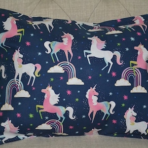 Travel Pillow Case / Child Pillow Case of MAGICAL UNICORNS / RAINBOWS and Unicorn Decor/Unicorn Pillowcase/Unicorn Pillow/12"x16" Pillowcase