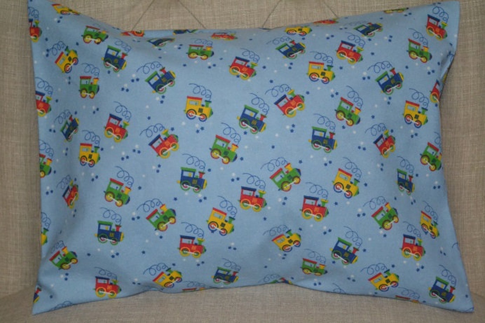 Travel Pillow Case / Child Pillow Case Flannel TRAINS / Choo Etsy