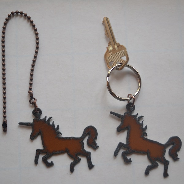Metal Unicorn Keychain Etsy