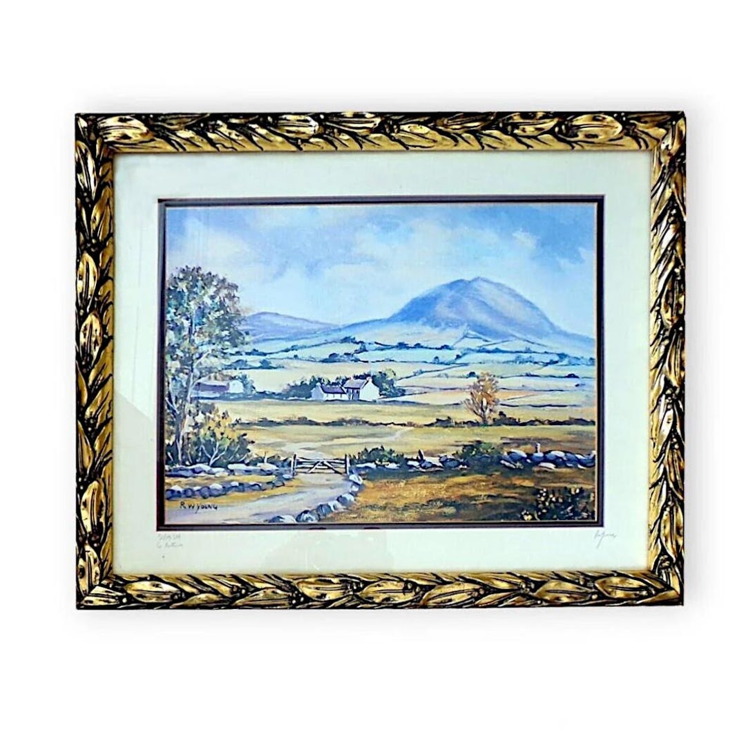 Ireland Wall Art by RW Young Irish Fine Art Print Slemish Mountain Gold
