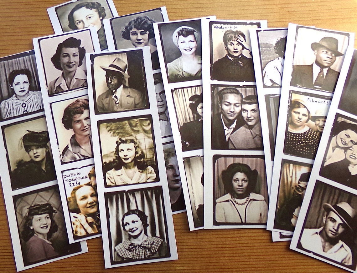 Photo Booth Strips 6 sets with 18 images vintage | Etsy