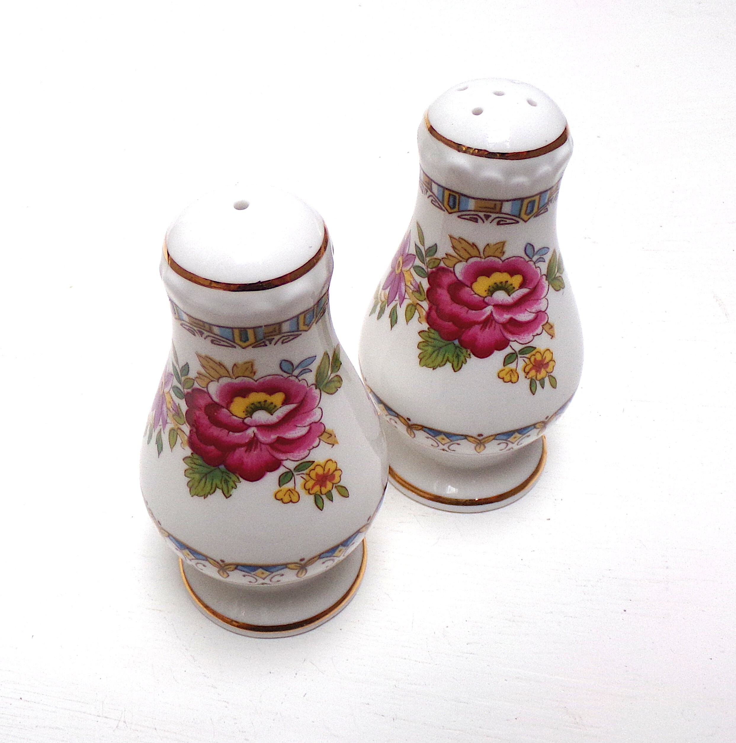Vintage salt and pepper shakers elegant white ceramic Etsy