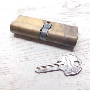 Vintage Brass Door Lock with Key | Dual Keyhole Lock Mechanism | Architectural Hardware for Interior Design & Renovation