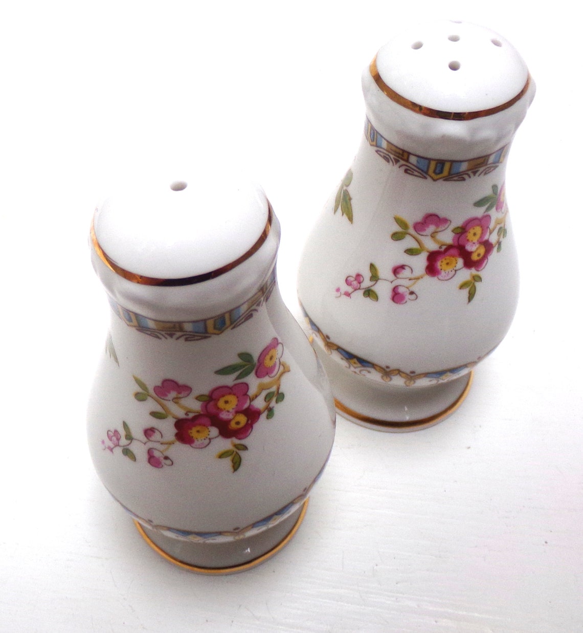 Vintage salt and pepper shakers elegant white ceramic Etsy