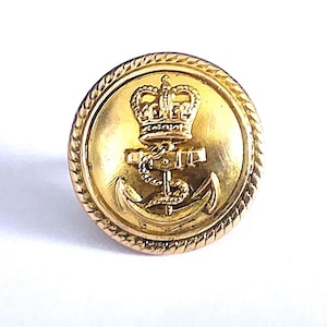 Royal Navy Tunic Button | Vintage Brass Button | British Naval Petty Officer Uniform Button | Pitt and Co London