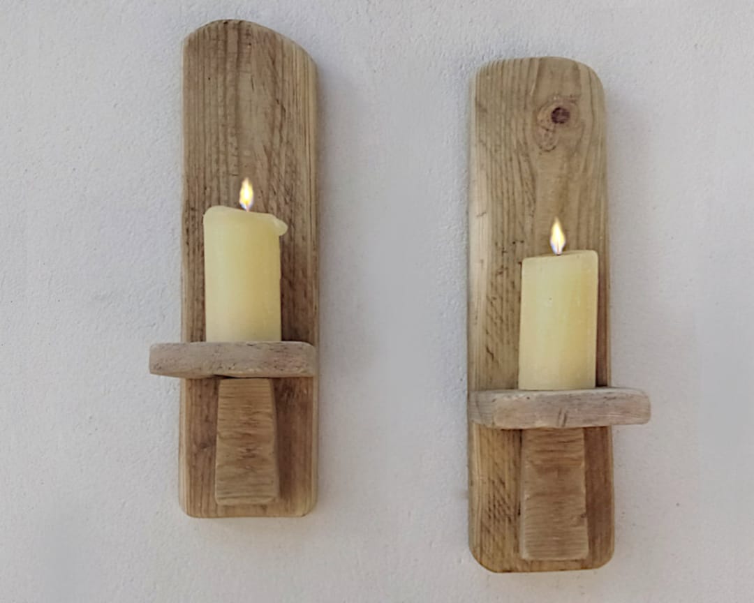 Wall Sconces From Ireland Driftwood Style Wooden Sconce Set of Etsy UK