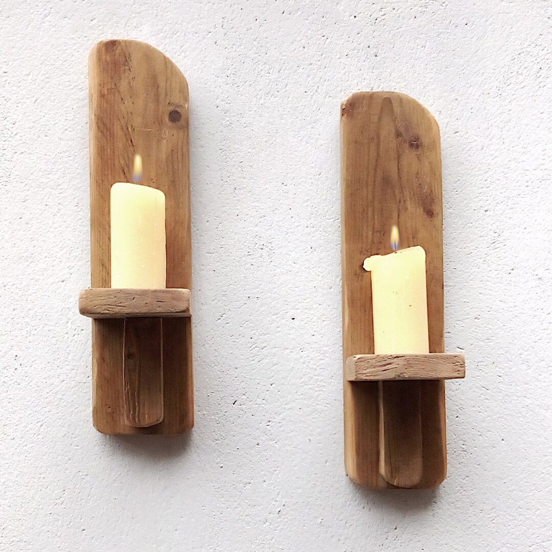 Wall Sconces Set of 2 Candle Sconces From Ireland Driftwood Style