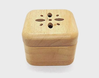 Kamenstein blond houten zoutkistje – houder voor siersteentjes in Thailand