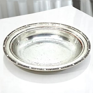 Antique 1930s Silverplate on Copper Serving Dish | Large Oval Bowl by Viners | English Silver Platter Made in England | English Antique Gift