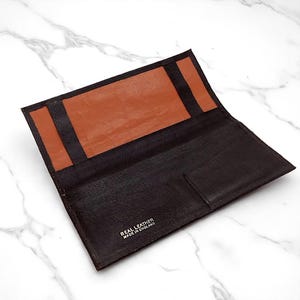 Cartera vintage de cuero marrón / Billetera y portadocumentos de fabricación inglesa / Organizador de tarjetas de crédito y iPhone / Regalo para él