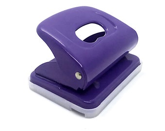 Double hole punch retro purple stationery vintage crafting tool confetti maker 2 hole metal paper punch small 1980s hole punch office supply