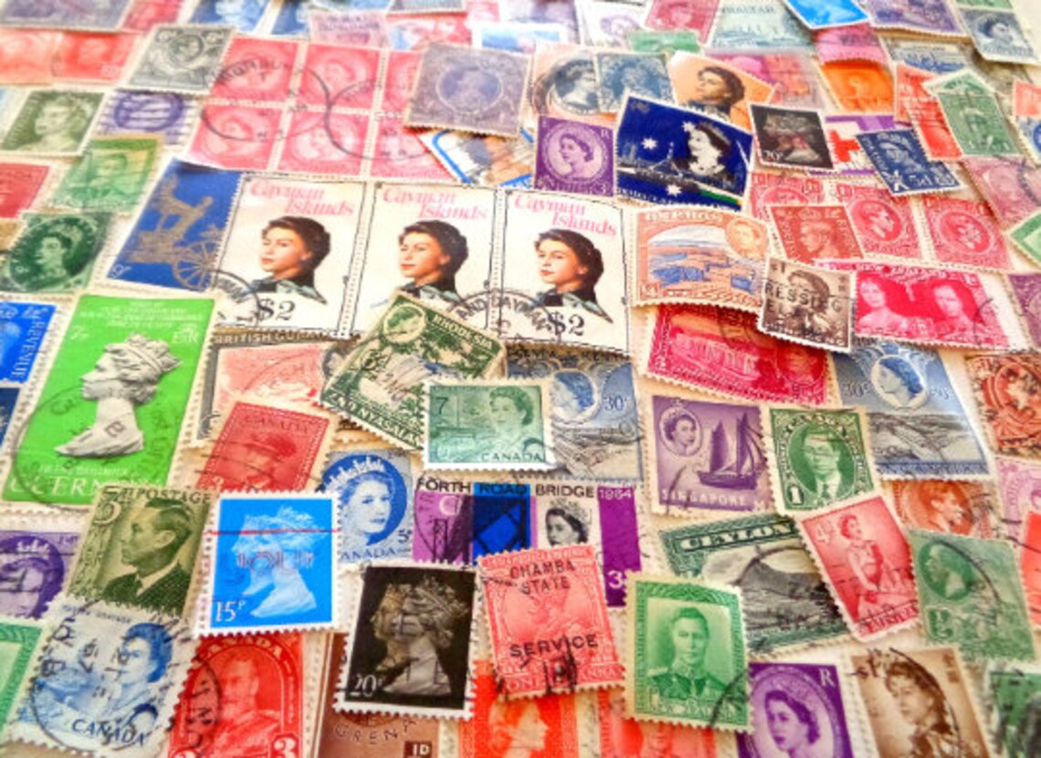Postage stamps of British Royal family vintage set of 45 off Etsy